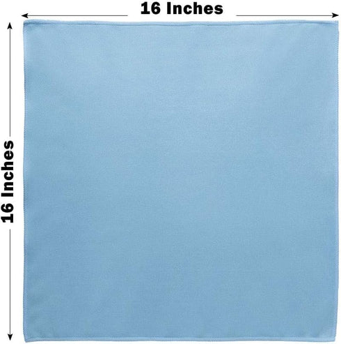 KLNYOO Microfiber Glass Cleaning Cloths, 8 Pack, Lint Free, Streak Free, 16x16 Inch, Blue