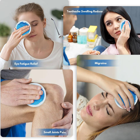 Small Ice Packs 12 Round Reusable Hot Cold Gel Packs for Pain Relief, Breastfeeding, Cold Compress with Sleeve