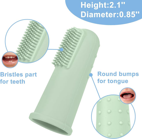 Baby Toothbrush Set, 6 Pcs Soft Infant Finger Toothbrush with 6 Boxes, Silicone Baby Tooth Brush for 0-12 Months