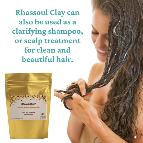 Rhassoul Clay (Ghassoul Clay) 1/2 Lb - Detoxifying Moroccan Lava Clay for Hair & DIY Natural Facial
