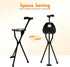 WXLTSGM 3 Portable Walking Stick, Folding Cane Chair with Seat Non-Slip Legged Portable Elders Travel Hiking Chair