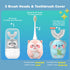 Kids Electric Toothbrush - U Shaped Sonic Automatic Brush with 5 Brush Heads, 6 Cleaning Modes, IPX7 Waterproof