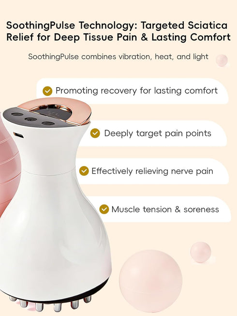 Kitusi Sciatica Pain Relief Devices Deep Tissue Massager with Multi-Mode Technology, Heat & Light, Targeted Relief