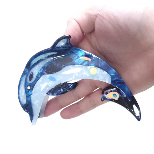 Novelty Ocean Dolphin Hair Clips, Big Claw Clips for Girls, Cellulose Acetate Hair Accessories