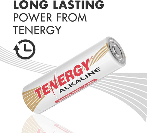 Tenergy 1.5V AA Alkaline Battery, High Performance AA Non-Rechargeable Batteries for Clocks, Remotes, Toys & Electronic Devices, Replacement AA Cell Batteries, 24 Pack