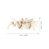 NUOBESTY 4Pcs Wedding Hair Clip Comb, Handmade Bridal Hair Clip, Pearl Floral Leaf Accessories for Women Wedding (White)