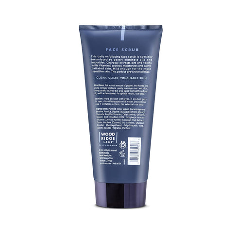 Men's Grooming Caffeine & Charcoal Daily Face Scrub - Exfoliate Moisturize & Cleanse | Eliminate Oils & Impurities | Gentle for Sensitive Skin | Paraben & Cruelty Free | USA Made (6 oz)
