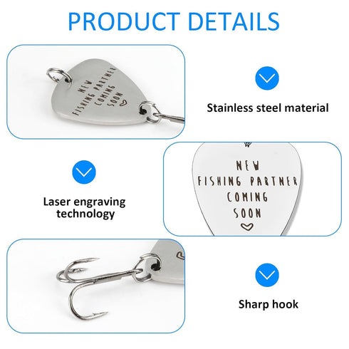 hoeslaw Pregnancy Announcement Gifts, Fishing Hook with Box for Surprise Announcement Present, Special Surprise