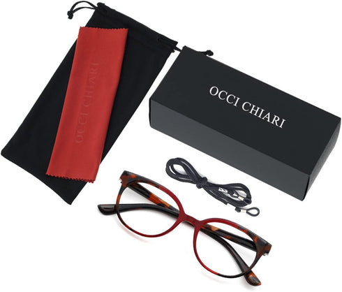 OCCI CHIARI Magnifier Glasses for Reading, Rainbow Eyewear Lady's Frame