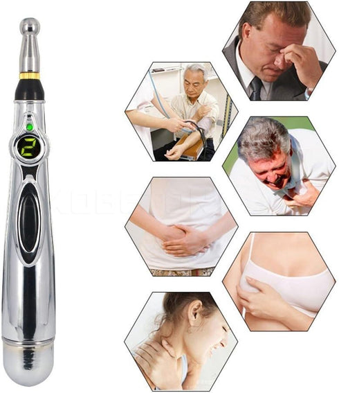 Electronic Meridian Acupuncture Pen with Multiple Treatment Tips, Acupressure Meridian Energy Massage