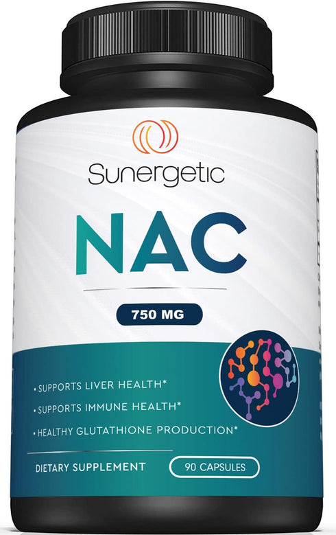 Premium NAC Supplement N-acetyl Cysteine, 750mg per Capsule, 90 Capsules, Supports Liver, Detox, Immune Health