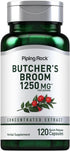 Piping Rock Butchers Broom Capsules | 1250 mg | 120 Count | Herb Root Extract, Non-GMO, Gluten Free