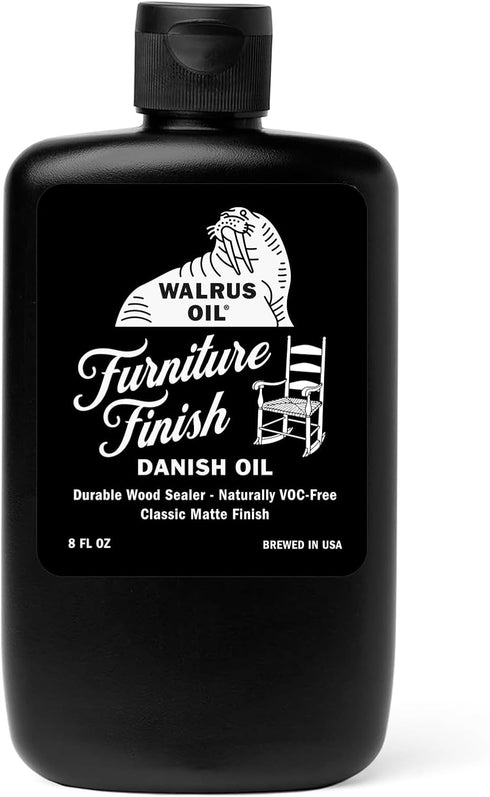 Walrus Oil Furniture Oil, 100% Natural, Finish, Restore, Protect Wood, VOC-Free, 8oz Bottle