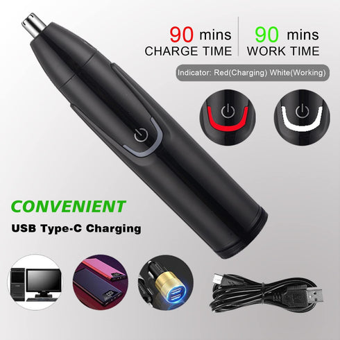 Nose and Ear Hair Trimmer Clipper, Professional Facial Hair Trimmer for Men and Women with Dual Edge Blade