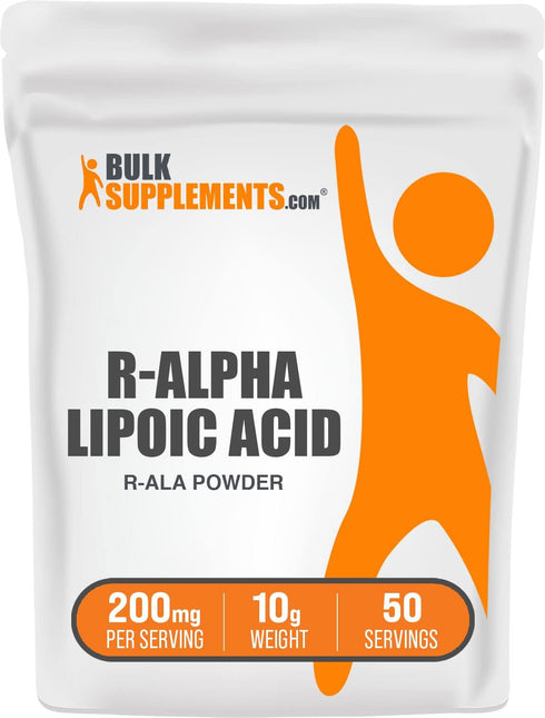 BulkSupplements.com R-Alpha Lipoic Acid Powder - 200mg R-ALA Supplement, Gluten Free, 10g (0.35 oz)
