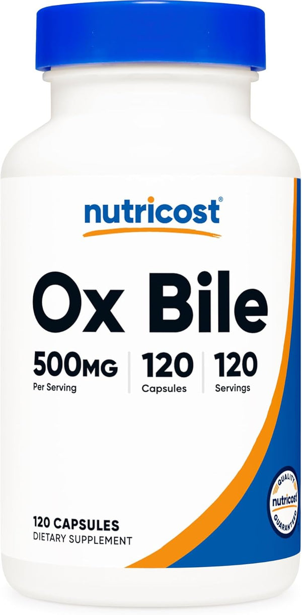 Nutricost Ox Bile Capsules, 500mg Per Serving, 120 Capsules - Gluten Free & Non-GMO