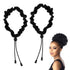 Sibba Hair Scrunchies, Satin Tie 2 PCS Adjustable Ponytails Holder, Invisible Black Silk Soft Elastic Bands