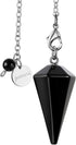 JADENOVA Pendulum Crystal Necklace - Natural Obsidian Crystal Pendulums for Divination, Dowsing, Chakra Reiki Healing