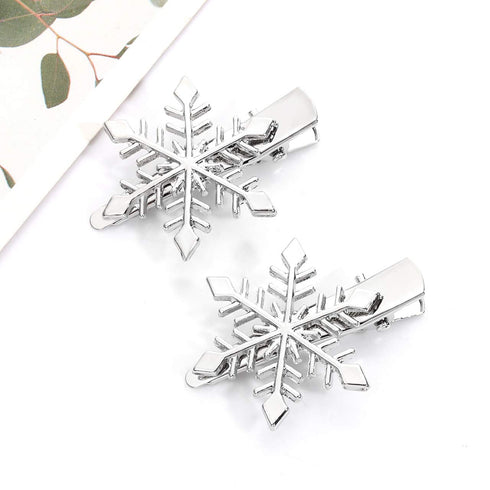 NVENF 6PCS Christmas Hair Clips for Women Holiday Rhinestone Snowflake Hair Accessories (6PCS Snowflake A)
