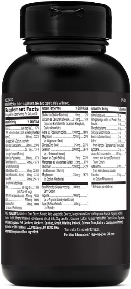 GNC Mega Men 50 Plus Multivitamin | Antioxidants for Heart Health, Prostate and Circulatory Support, 60 Count