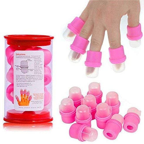 Tvoip 10 PCS Nail Soaker Cap for Acrylic Nail Remover and Gel Polish Cleaner Wrap Clip Tool