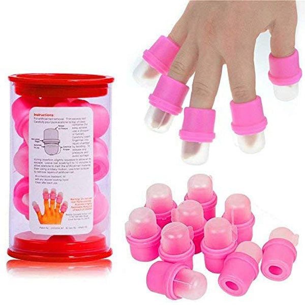 Tvoip 10 PCS Nail Soaker Cap for Acrylic Nail Remover and Gel Polish Cleaner Wrap Clip Tool