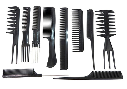 Magic 10 Piece Professional Styling Comb Set in Black