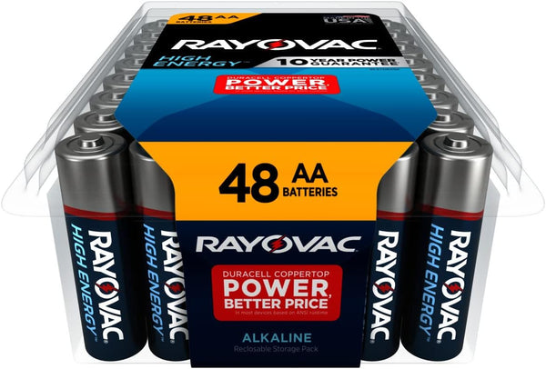 Rayovac AA Alkaline Batteries, Double A, 48 Count