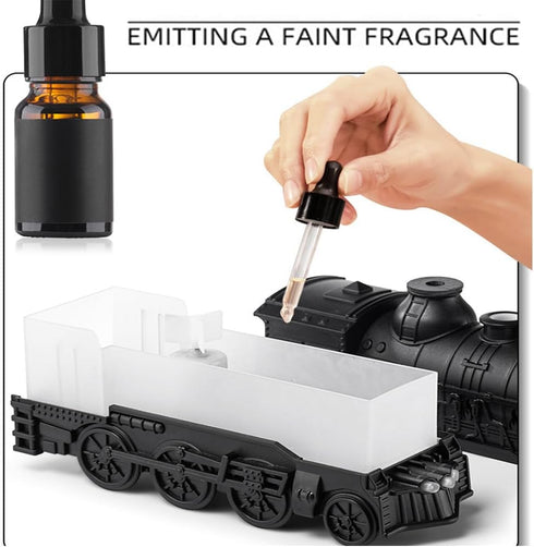 kunishi Essential Oil Train Diffuser, Vintage Steam Train Humidifier, Christmas Train Aroma Diffuser, Dual Mist Outlets