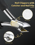Wanmat Professional Toenail Clippers, Thick & Ingrown Nail Clippers with Catcher and Non-Slip Handle
