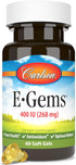 Carlson Labs E-Gems Natural Vitamin E, 60 Softgels, 400 IU
