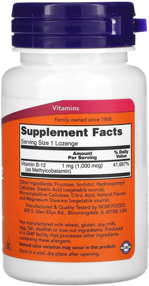 Now Foods Methyl B-12 1000mcg, 200 Lozenges (2 Packs of 100 lozenges)