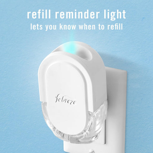 Febreze Plug In Air Fresheners, Light Bamboo, 1 Warmer + 4 Oil Refills, Odor Fighter for Strong Odors