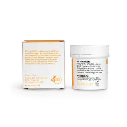 Ozonated Sunflower Oil, Organic Ozone Infused Natural Skin Care for Moisturizing and Cleansing for People and Pets