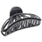 Parcelona Large Black Covered Spring Celluloid Jaw Hair Claw Clip, 4 Inch, Rain Drop Design