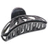 Parcelona Large Black Covered Spring Celluloid Jaw Hair Claw Clip, 4 Inch, Rain Drop Design