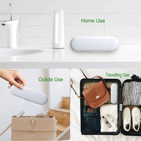 Electric Toothbrush Travel Case for Oral-B Toothbrushes & 6Pcs Reusable Head Covers Compatible with Oral B Electric
