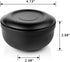 QSHAVE Stainless Steel Shaving Bowl with Lid 4 Inch Diameter Large Deep Size Matte Black Chrome Coating by QSHAVE