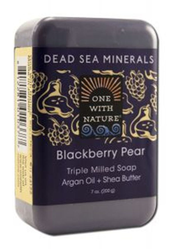 One With Nature Dead Sea Mineral Soap, Blackberry Pear, 7 Ounce Bar