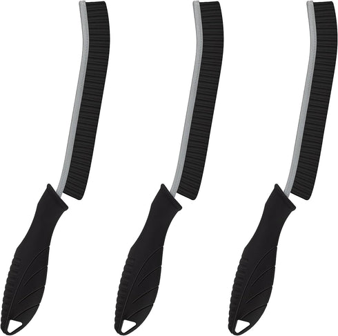 3 Pcs Hard Bristle Cleaning Brush Set, Grout Scrub Brush for Tile Crevice, Bathroom Kitchen Gap Cleaning Tools (Black)