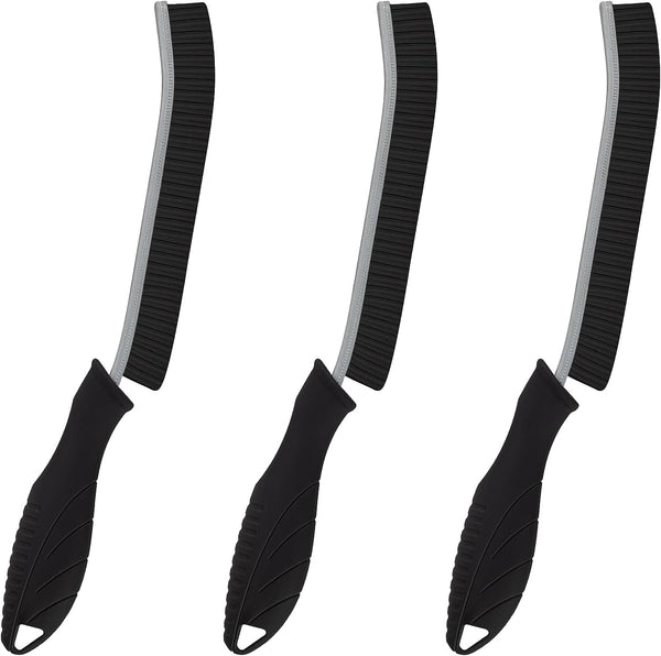 3 Pcs Hard Bristle Cleaning Brush Set, Grout Scrub Brush for Tile Crevice, Bathroom Kitchen Gap Cleaning Tools (Black)