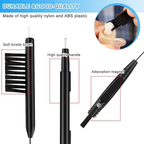 WXJ13 Hearing Aid Cleaning Kit, 13 Pieces with Nylon Brushes, Magnifier, Ventilation Rod, Screwdriver, Case for