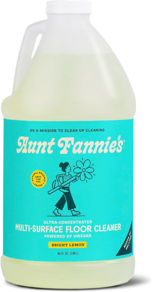 Aunt Fannie's Ultra Concentrated Floor Cleaner - Multi-Surface Vinegar Wash with Bright Lemon Scent