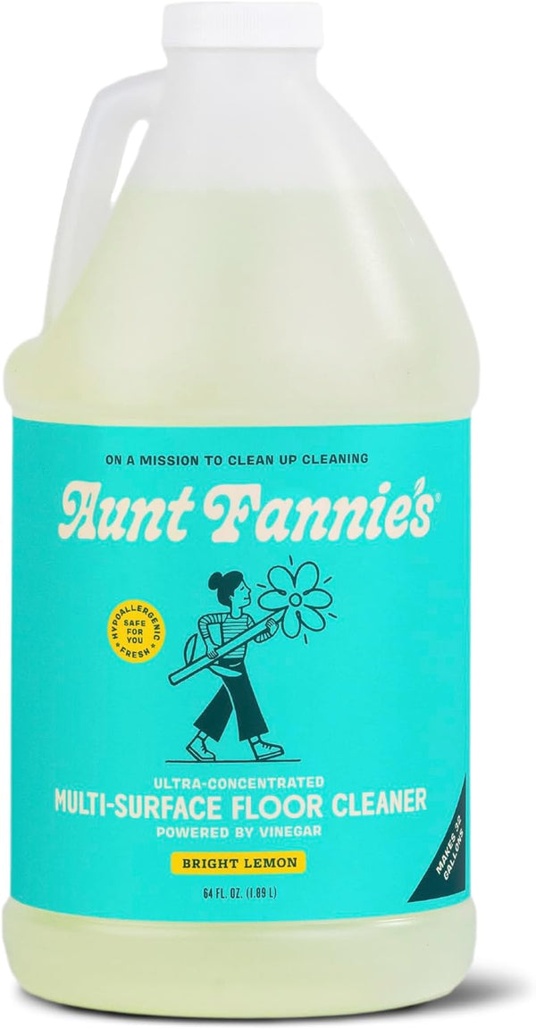 Aunt Fannie's Ultra Concentrated Floor Cleaner - Multi-Surface Vinegar Wash with Bright Lemon Scent