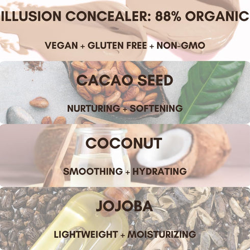 Organic Concealer, FULL Coverage Cover Up, 100% Natural, Made in USA, Coastal