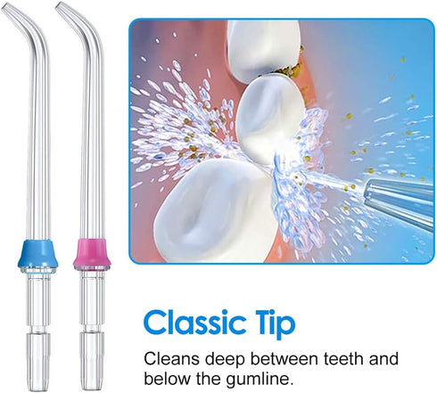 Replacement Classic Jet Tips Compatible with Waterpik Water Flossers, Flosser Refill Replacement Heads, 6-Pack.