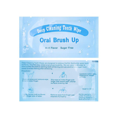 Mint-Flavored Oral Finger Wipes - Teeth Whitening Wipes, Oral Cleaning Wipe (100 Pcs)