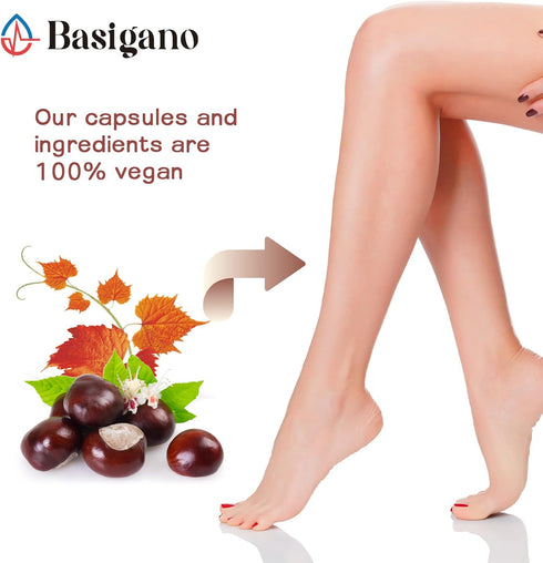 Red Vine Leaf & Horse Chestnut Extract Capsule Supplements, 1500mg for Healthy Veins, Circulation, Heart - 2 Pack