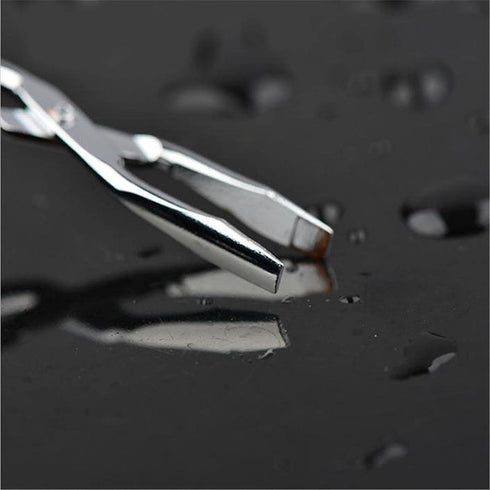 Silver Stainless Steel Eyebrow Scissors and Tweezers, Elbow Pliers Clip Scissors for Facial Hair Care