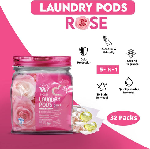 Natural Solution 5-in-1 Laundry Pods, Total 96 Count, Ultra Concentrate with Powerful Stain Lifter Technology (Pack of